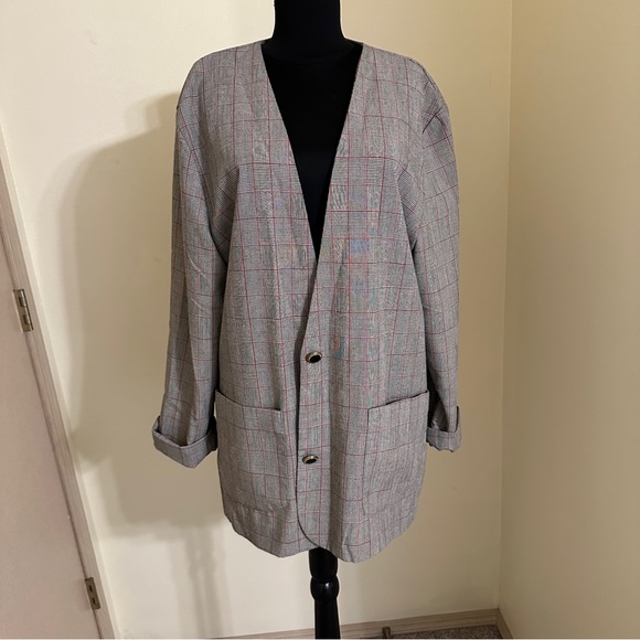 Vintage Loose Plaid Blazer - Picture 1 of 7